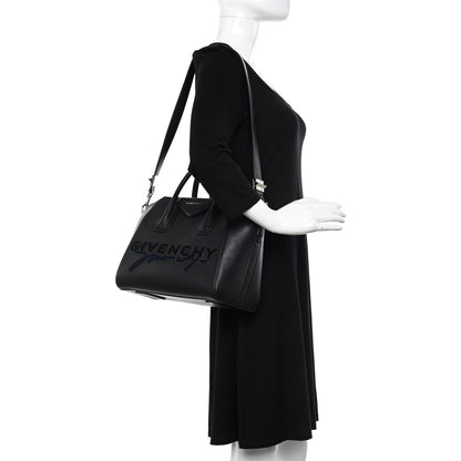 Givenchy Calfskin Signature Logo Small Antigona Black 2 of 16