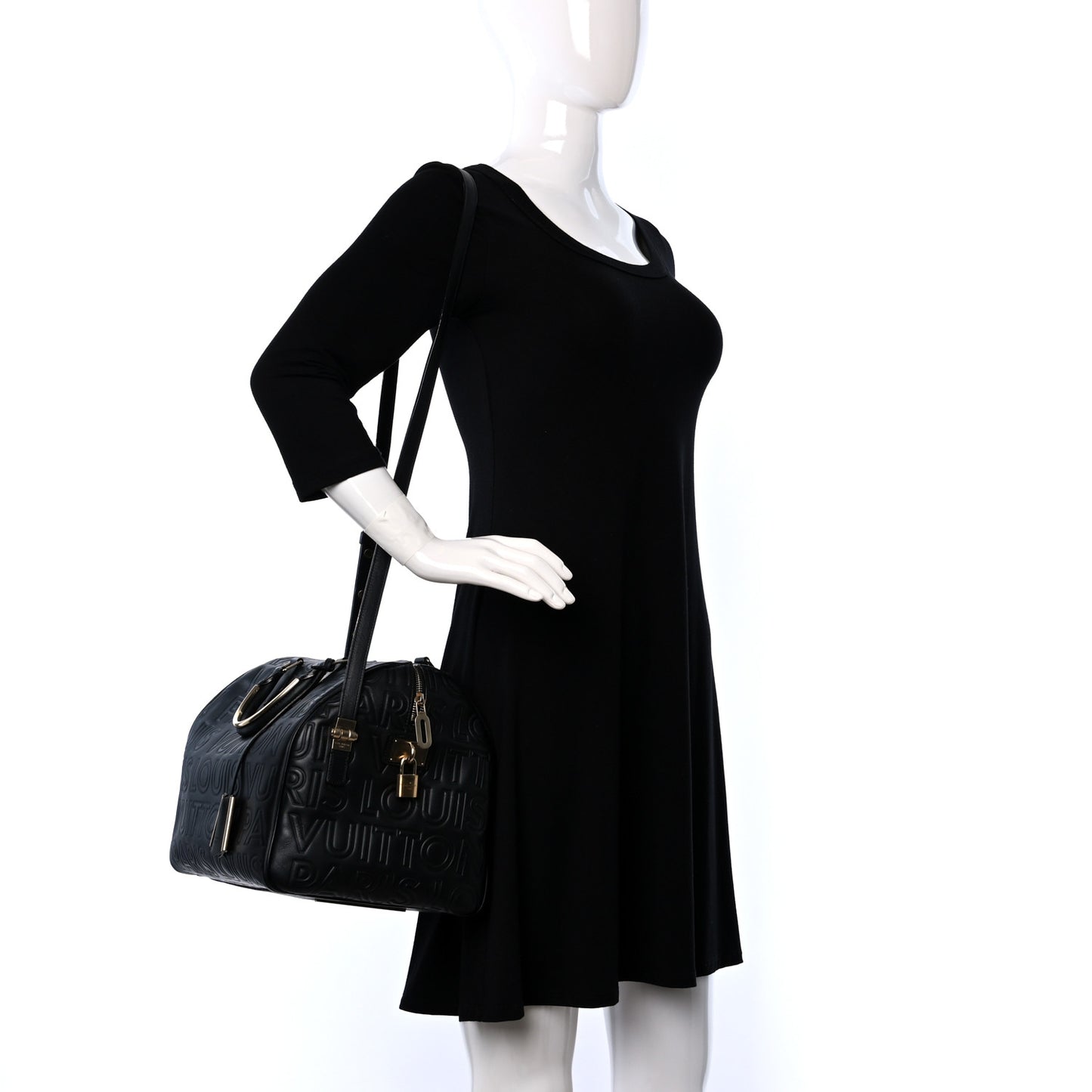 Calfskin Embossed Speedy Cube 30 Black