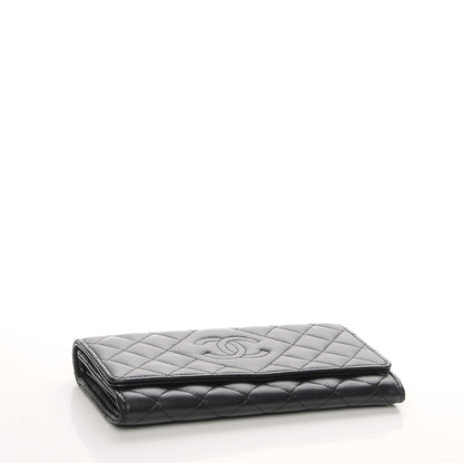 Chanel Lambskin Quilted Large Diamond CC Flap Wallet Black 4 of 9