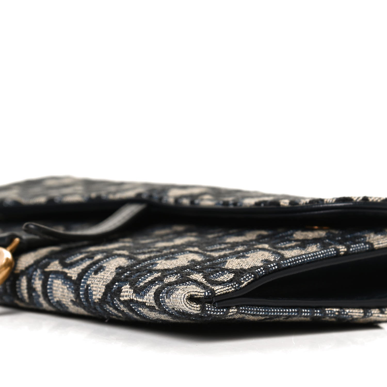 Christian Dior Oblique Saddle Chain Long Wallet Blue 10 of 13
