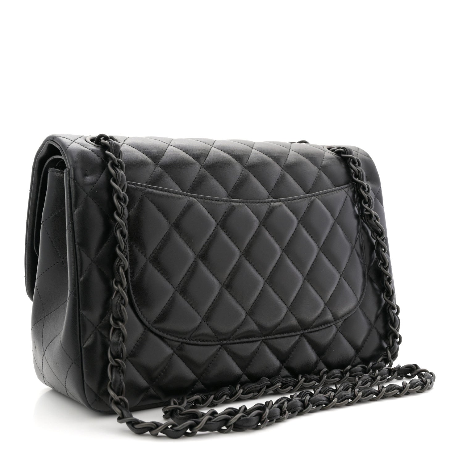 Chanel Lambskin Quilted Jumbo Double Flap So Black 3 of 12