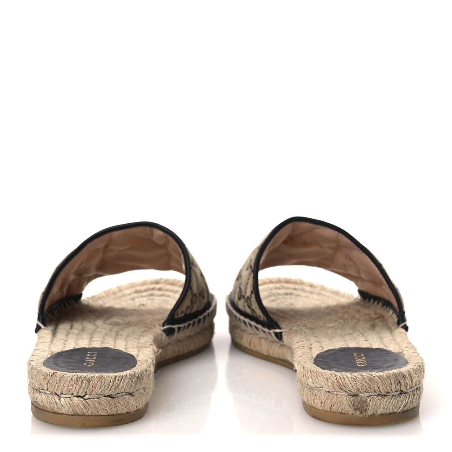 Monogram Matelasse GG Marmont Espadrille 20mm Slide Sandals 40 Beige Ebony Black