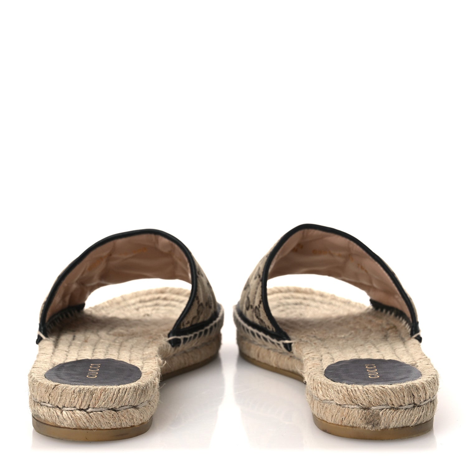 Gucci Monogram Matelasse GG Marmont Espadrille 20mm Slide Sandals 40 Beige Ebony Black 6 of 13