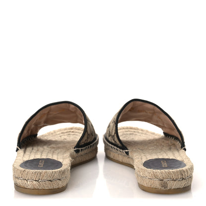 Gucci Monogram Matelasse GG Marmont Espadrille 20mm Slide Sandals 40 Beige Ebony Black 6 of 13