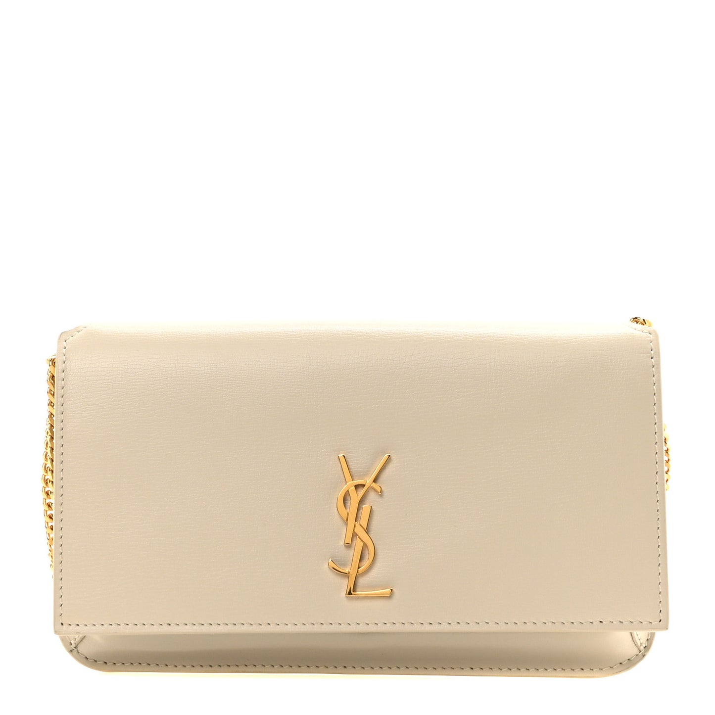Smooth Calfskin Monogram Phone Holder Crossbody Crema Soft