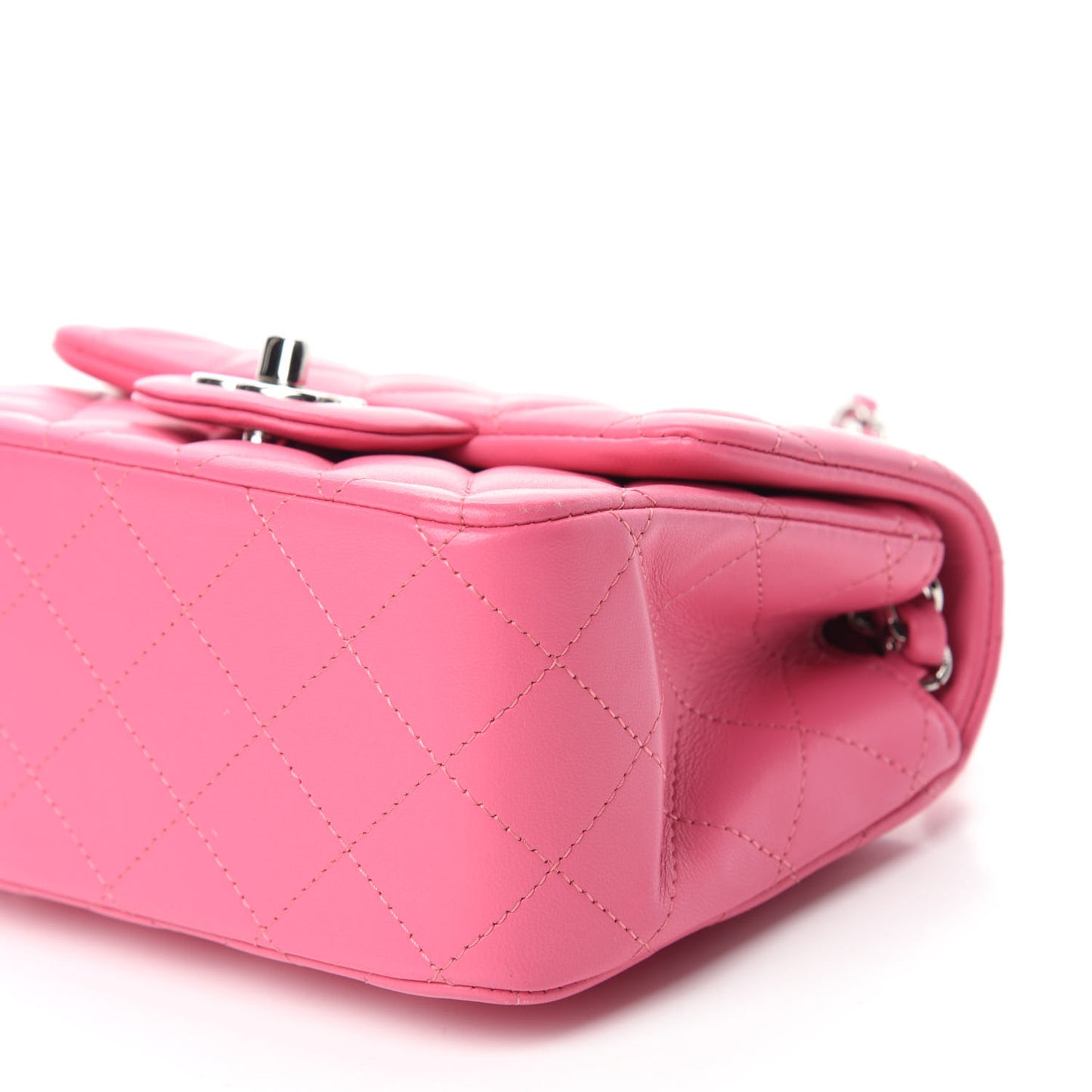 Lambskin Quilted Mini Square Flap Pink