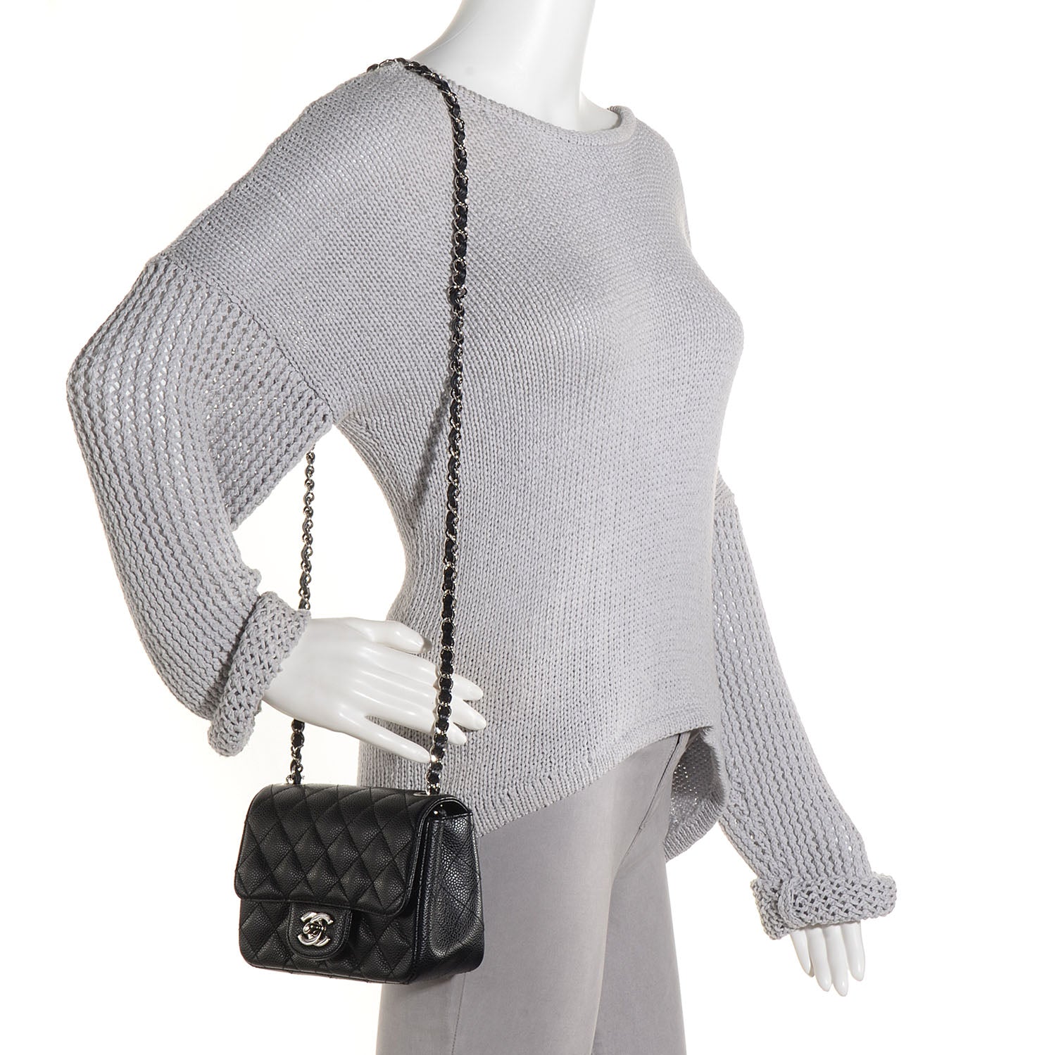 Chanel Caviar Quilted Mini Square Flap Black 2 of 9