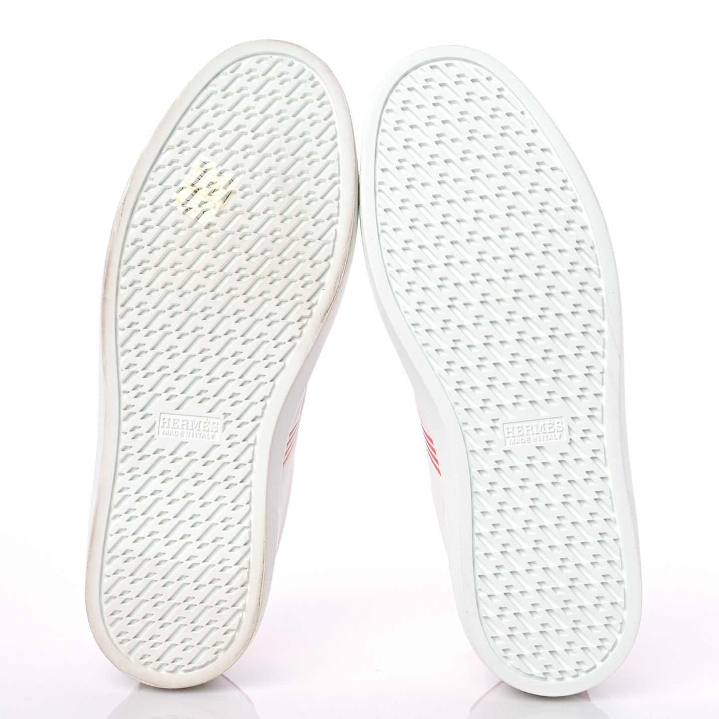 Calfskin Womens Advantage Sneakers 38.5 White Orange