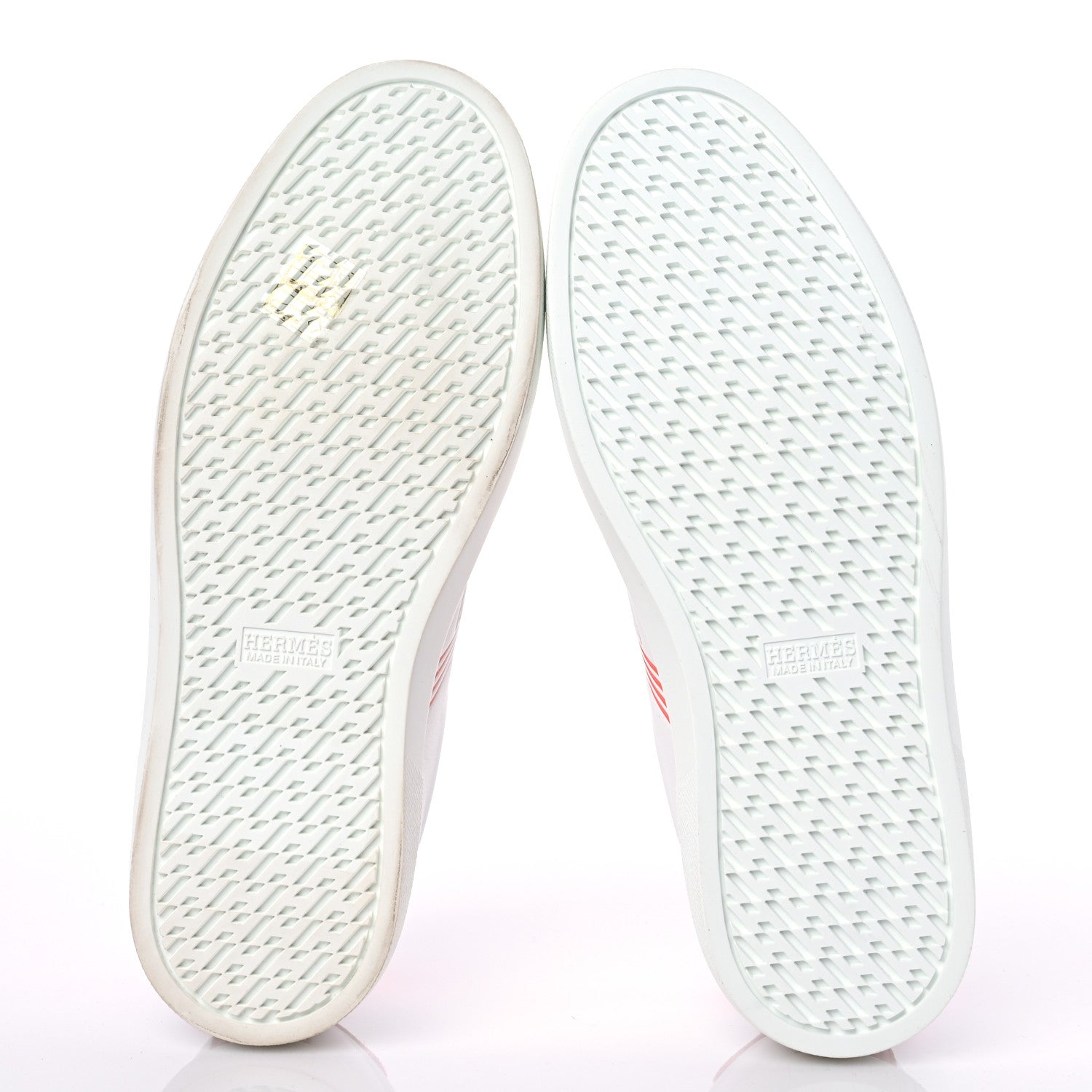 Hermes Calfskin Womens Advantage Sneakers 38.5 White Orange 5 of 11