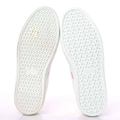 Hermes Calfskin Womens Advantage Sneakers 38.5 White Orange 5 of 11
