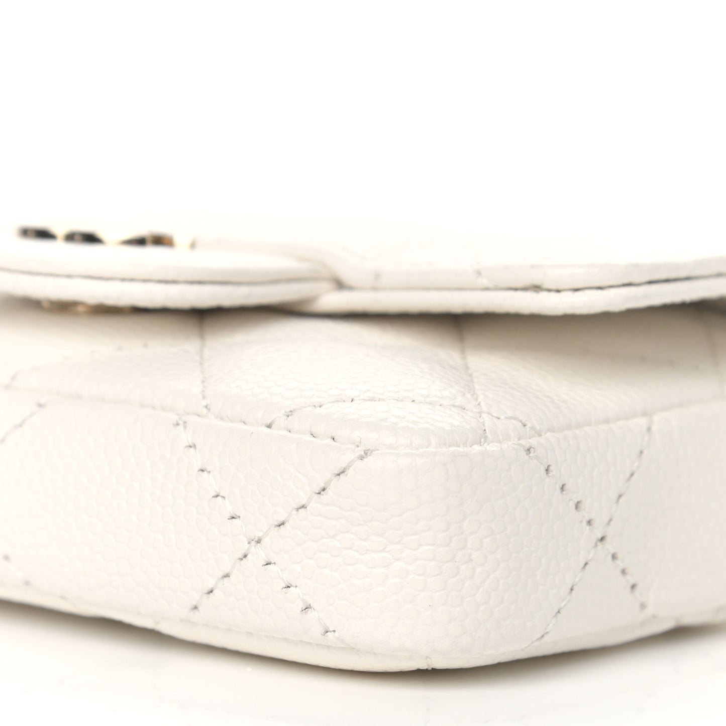 Caviar Quilted Belt Bag White
