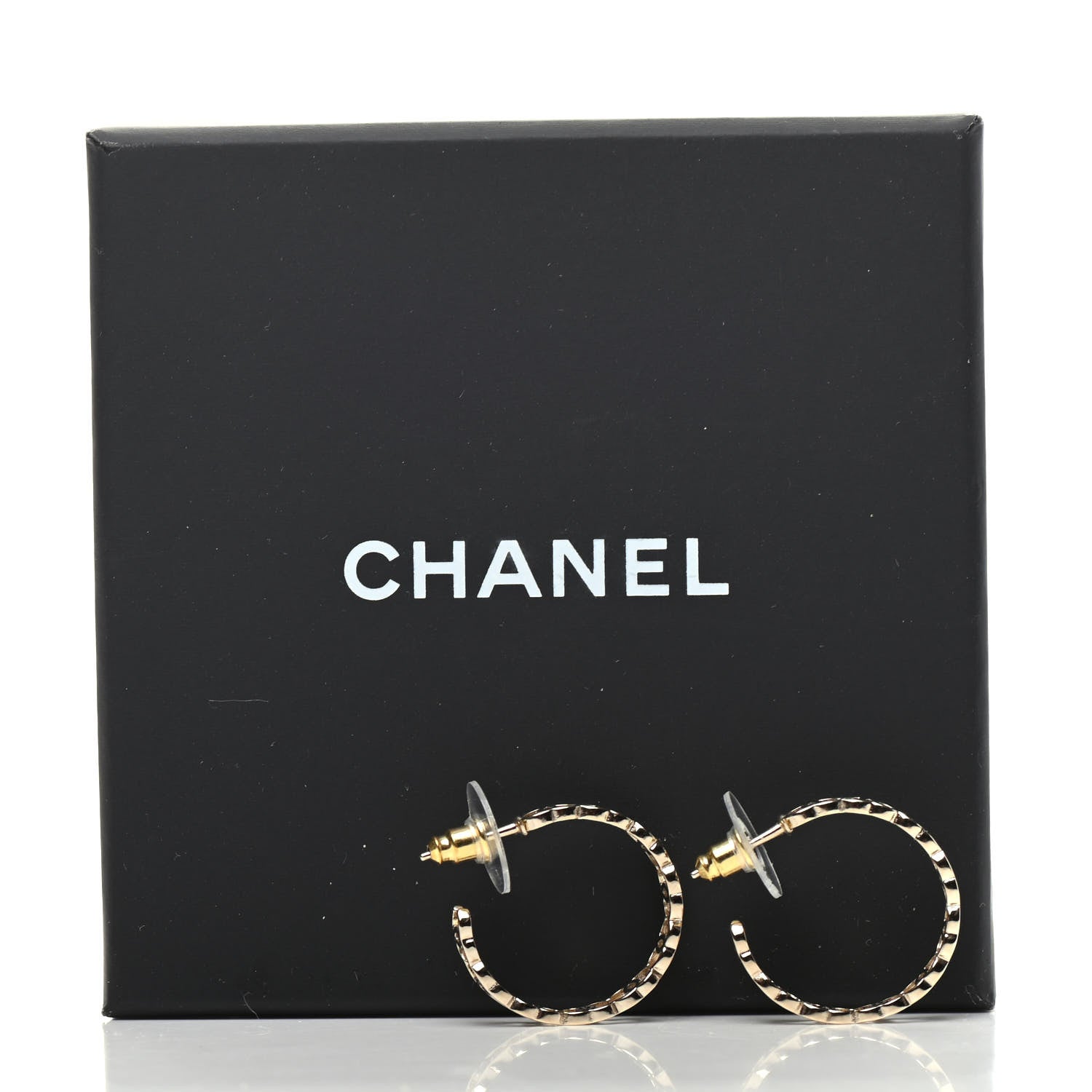 Chanel Metal CC Hoop Earrings Gold 4 of 4