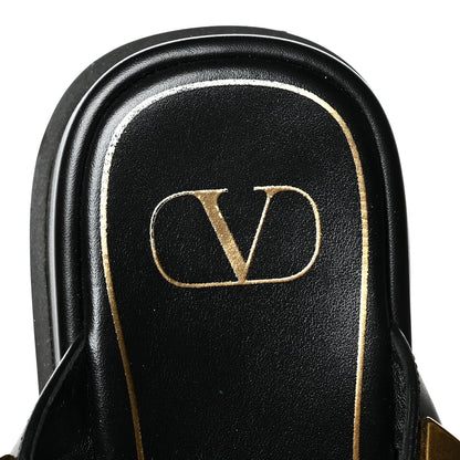 Valentino Garavani Calfskin Roman Stud Ankle Strap 30/40mm Platform Sandals 37.5 Black 7 of 8