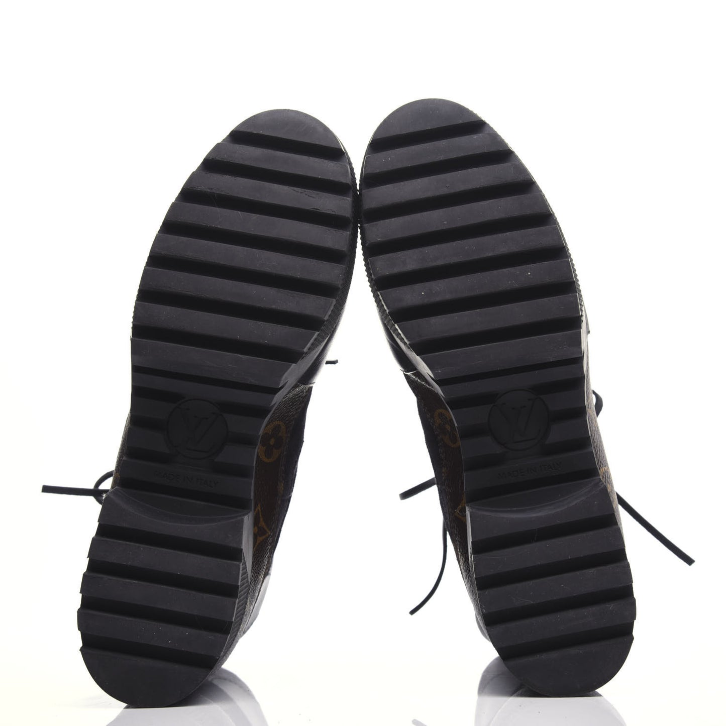 Suede Calfskin Monogram Laureate Platform Desert Boots 40 Black