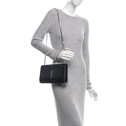 Saint Laurent Suede Crystal Medium Classic Monogram Kate Satchel Nero Black 2 of 6