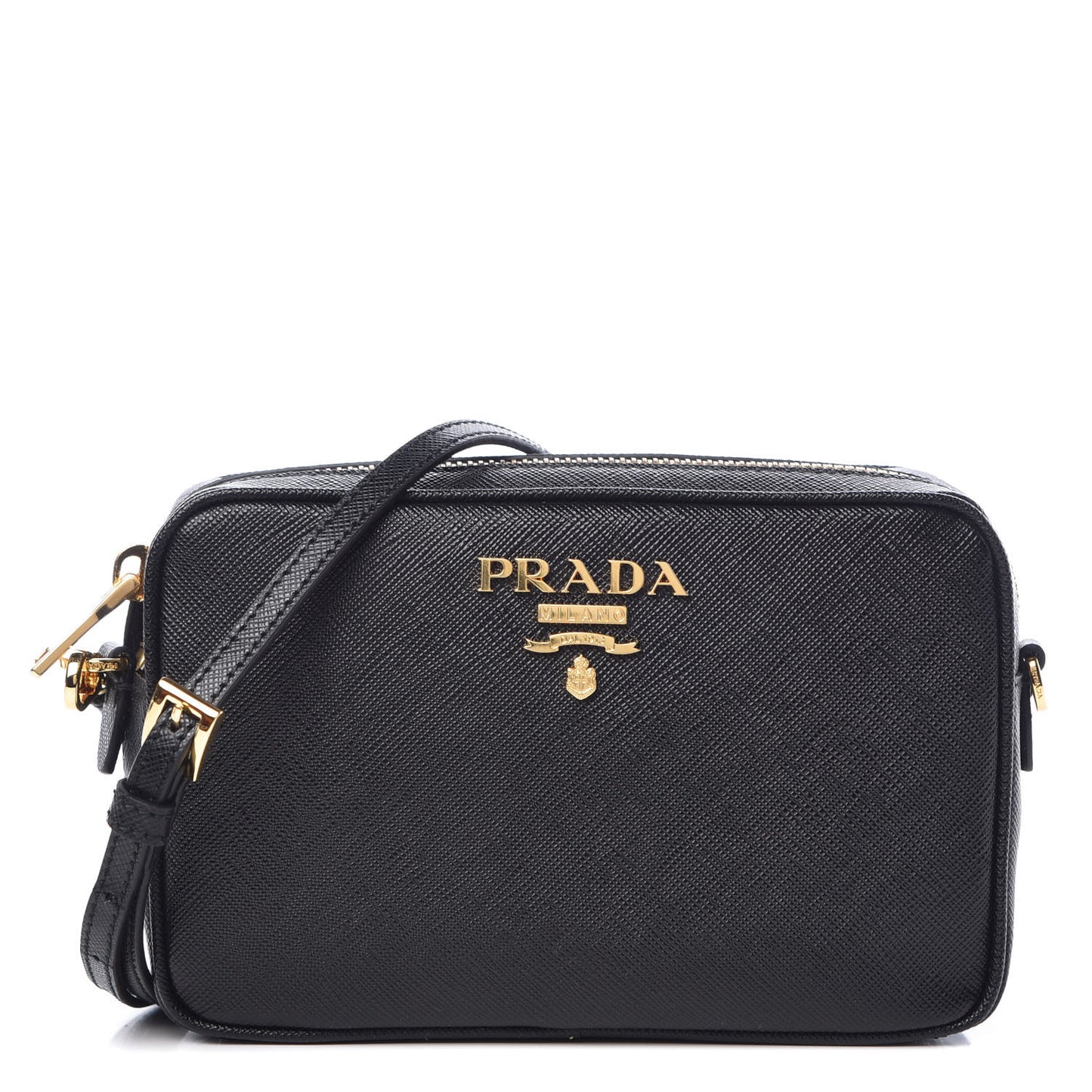 Saffiano Small Camera Crossbody Bag Black