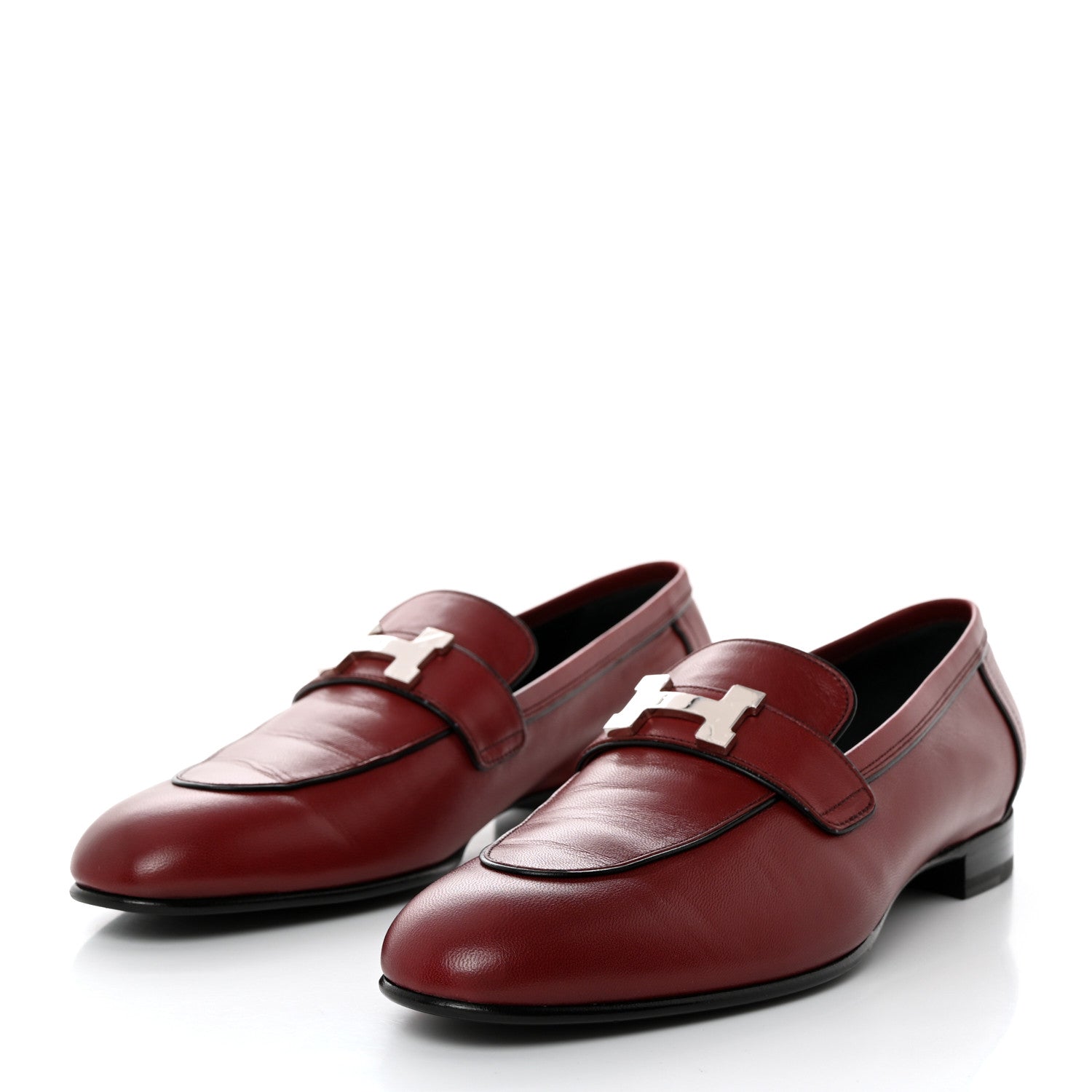 Hermes Goatskin Womens Paris Loafers 41 Acajou 3 of 9