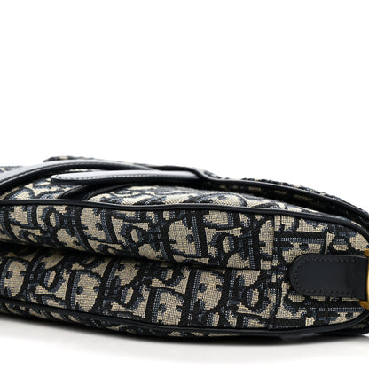Christian Dior Oblique Saddle Bag With Strap Blue 10 of 10