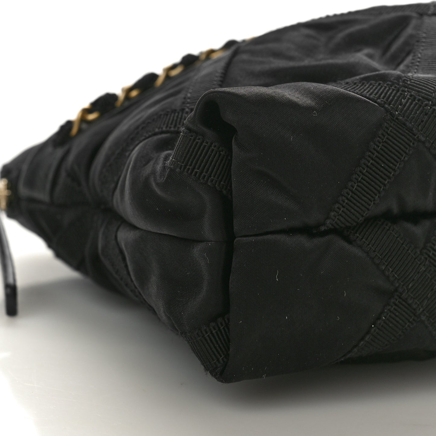 Nylon Grosgrain Large Lifestyle Pouch With Foldable Tote Black