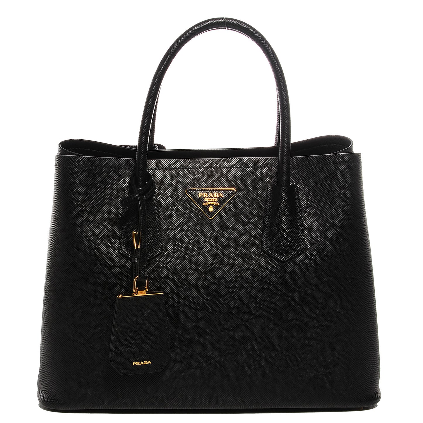 Saffiano Cuir Small Double Bag Nero Black