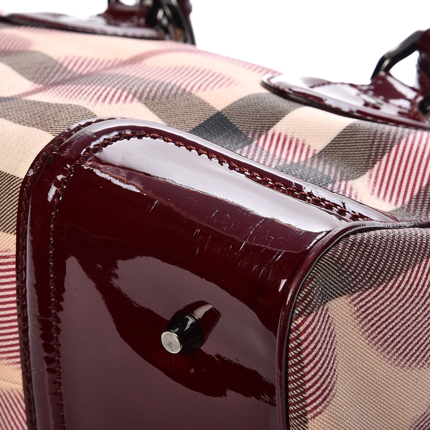 Nova Check Heart Small Chester Bowling Bag Berry Red