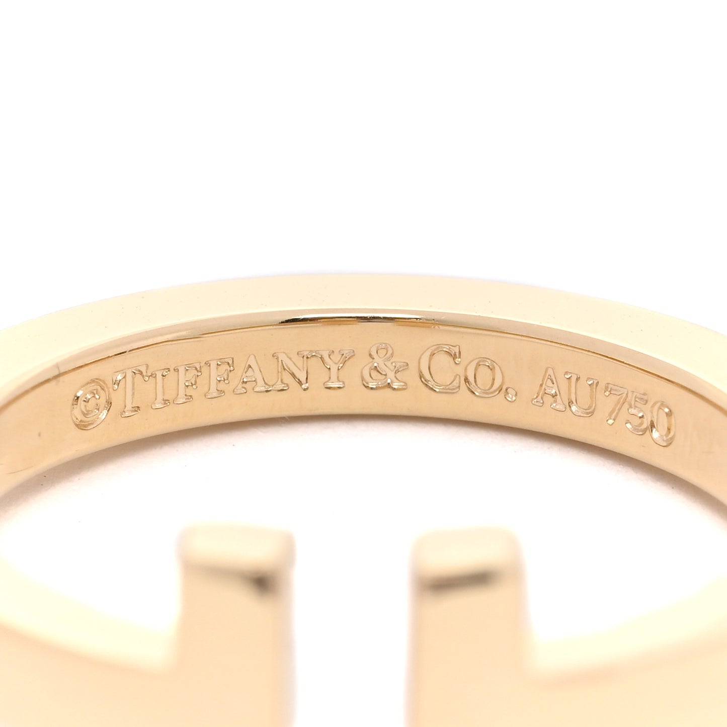 18K Yellow Gold T Square Ring 54 7