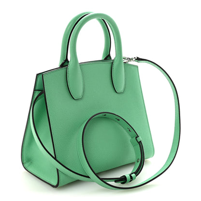 Salvatore Ferragamo Hammered Calfskin Small The Studio Box Bag Fresh Mint 3 of 9