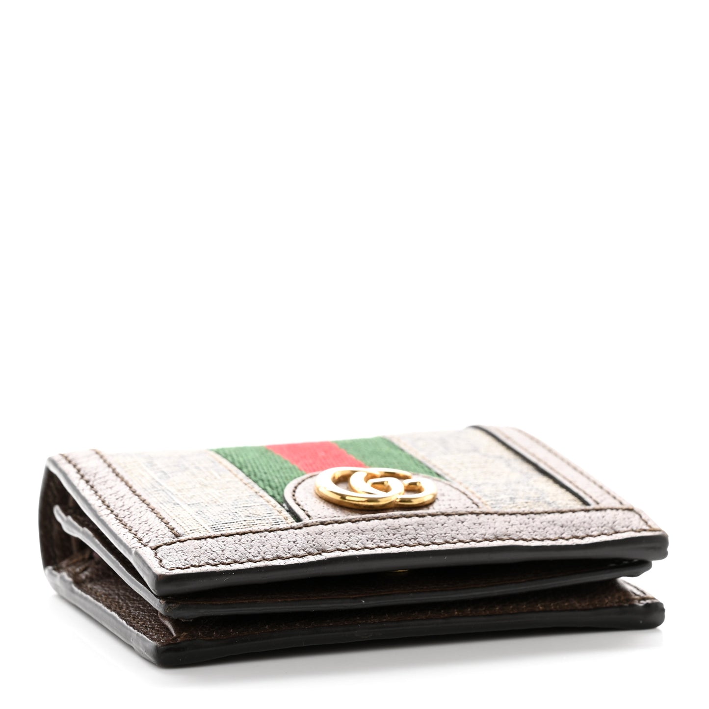 GG Supreme Monogram Web Ophidia Card Case Beige New Acero