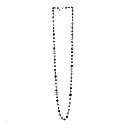 Chanel Ruthenium Pearl Beaded CC Long Necklace Black 3 of 6