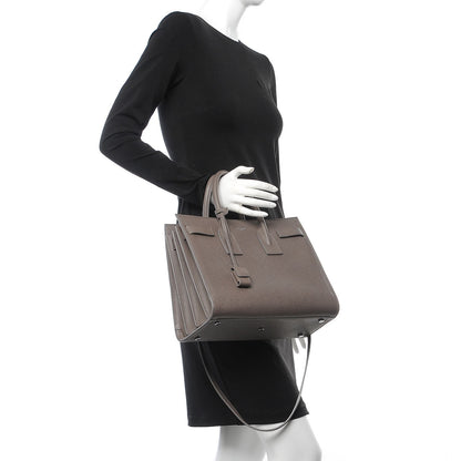 Saint Laurent Grained Calfskin Small Sac De Jour Fog 3 of 13