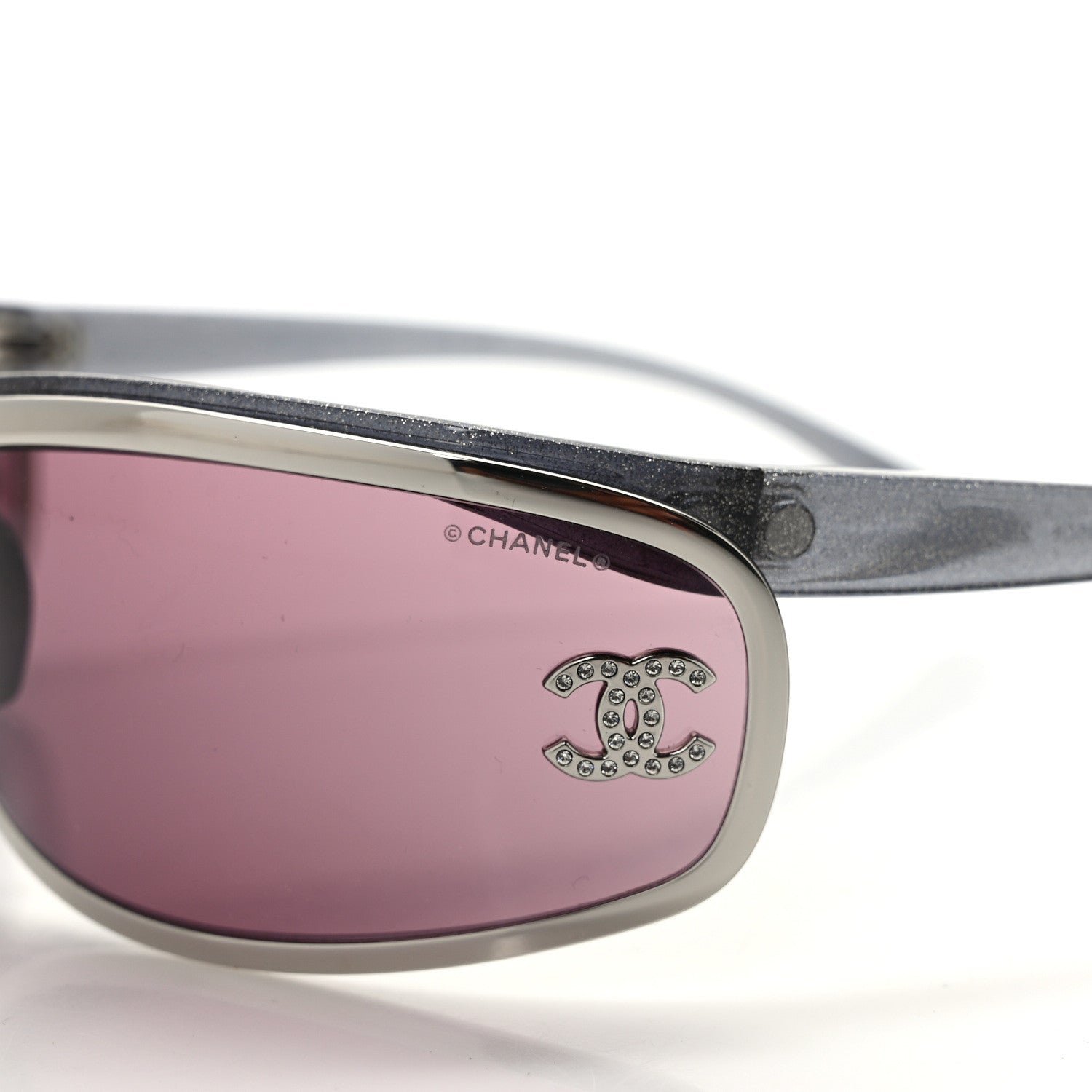 Chanel Shield Crystal CC Sunglasses 4608 Burgundy 5 of 8