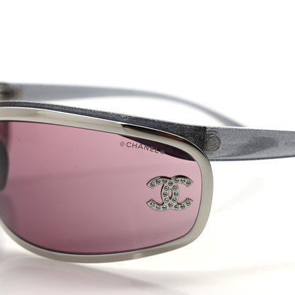 Chanel Shield Crystal CC Sunglasses 4608 Burgundy 5 of 8