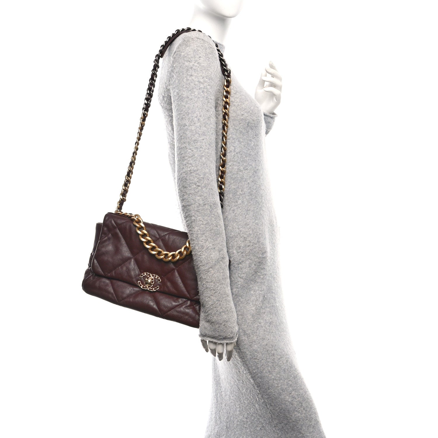 Chanel Goatskin Quilted Large Chanel 19 Flap Puple 2 of 10