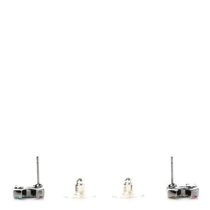 Chanel Ruthenium Crystal CC Earrings Multicolor 4 of 5