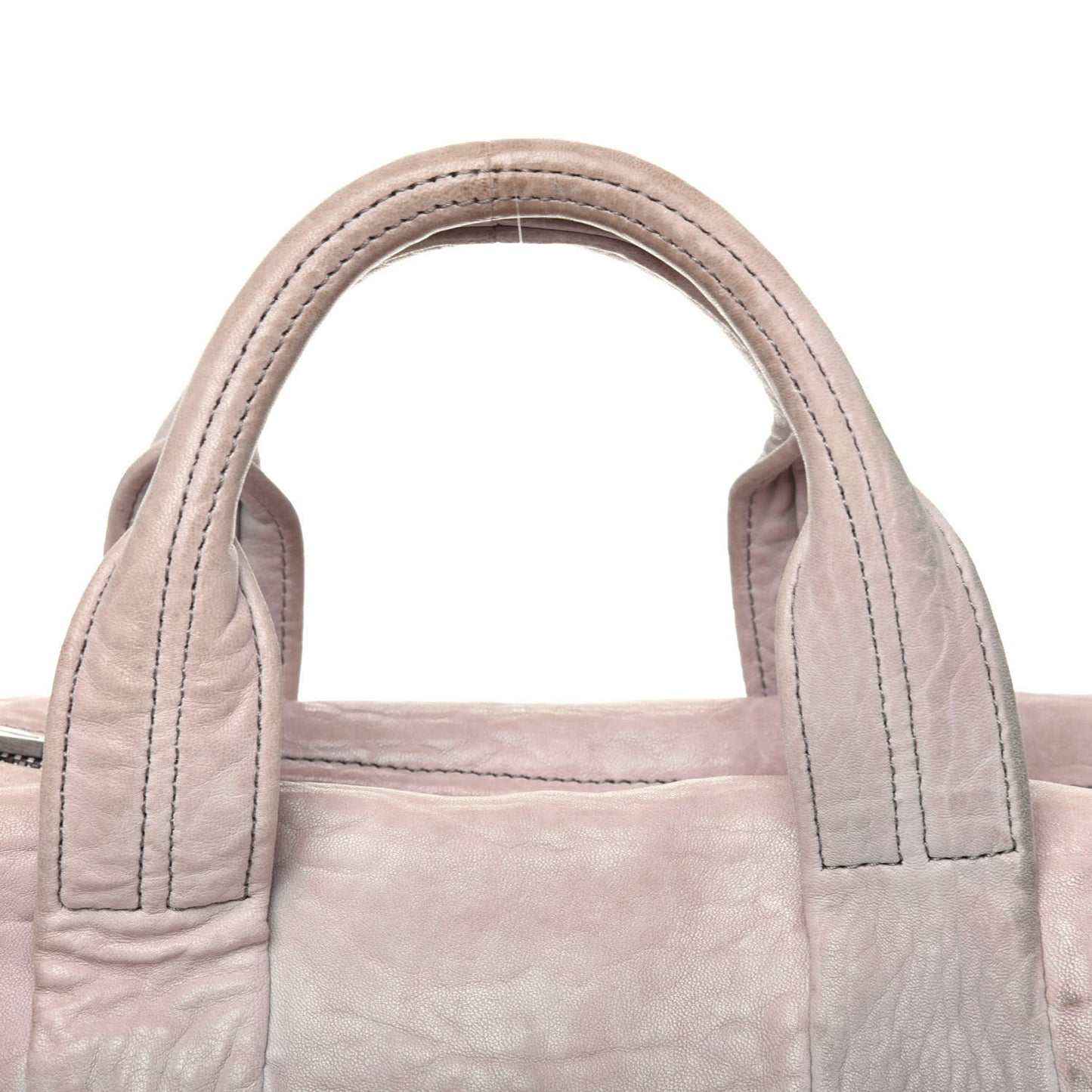 Pebbled Lambskin Rocco Silver Hardware Grey
