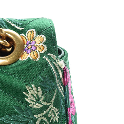Gucci Jacquard Matelasse Floral Medium GG Marmont Shoulder Bag Green 12 of 15