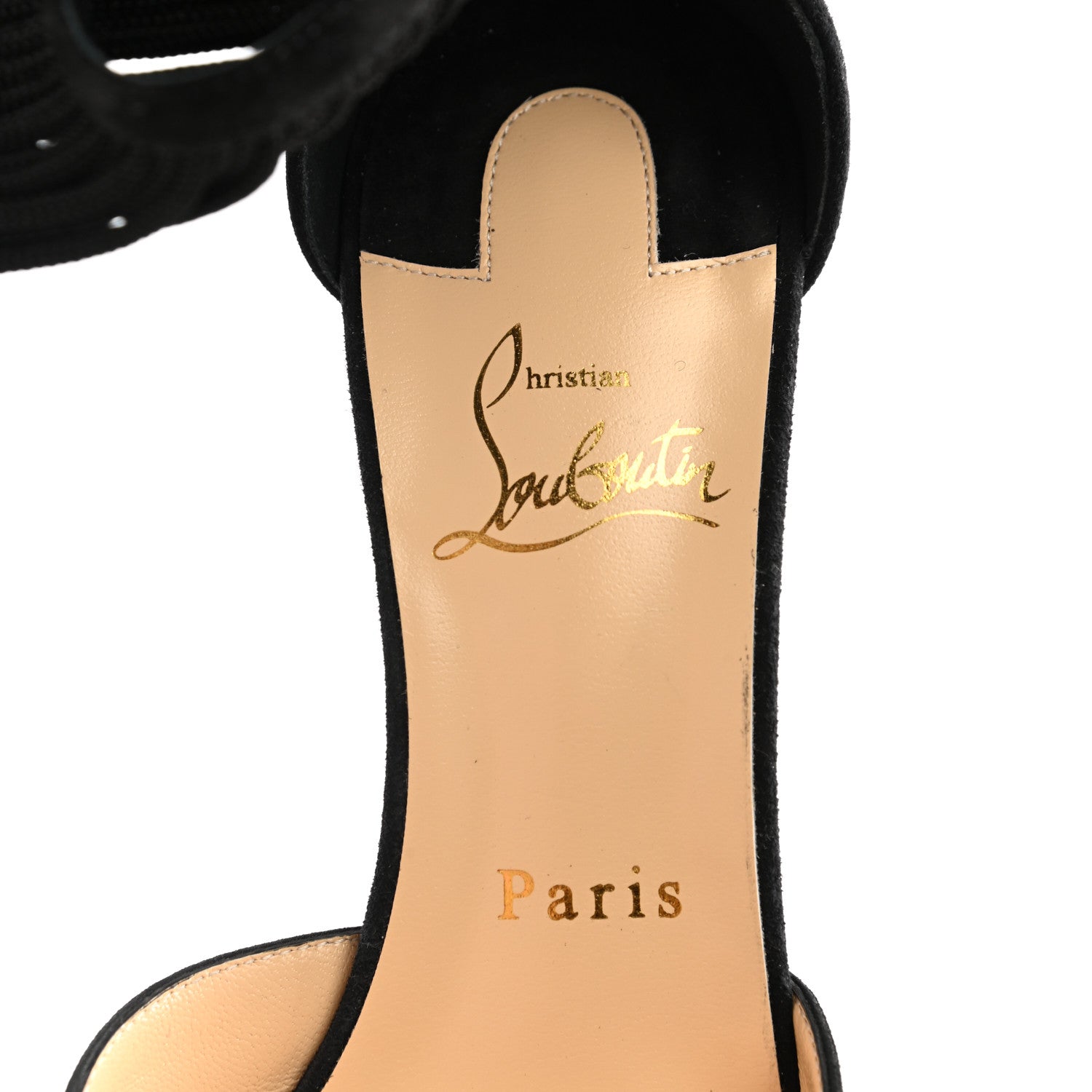 Christian Louboutin Veau Velours Fringe Courtain 100 Pumps 37.5 Black 7 of 8