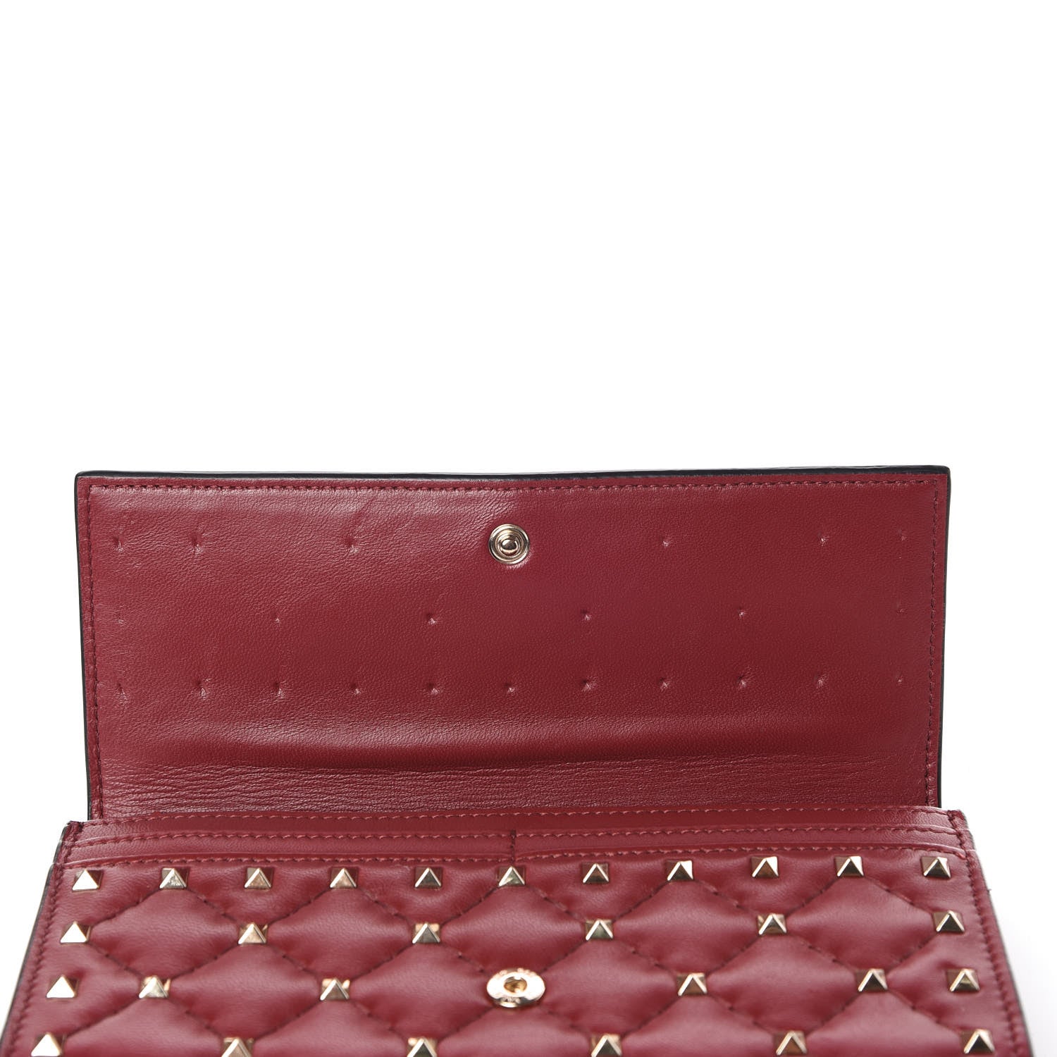 Valentino Garavani Nappa Rockstud Spike Flap Wallet Rubino 9 of 9