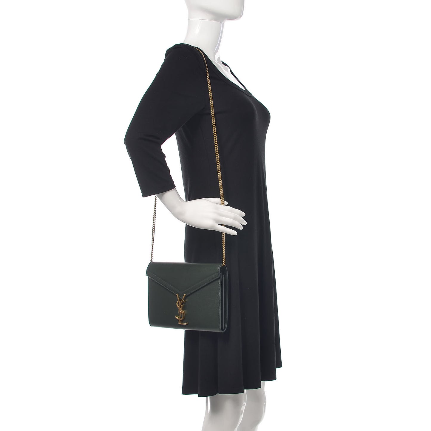 Grain De Poudre Monogram Cassandra Chain Wallet Vert Fonce