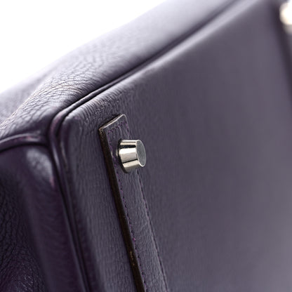 Hermes Taurillon Clemence Birkin 40 Raisin 8 of 46