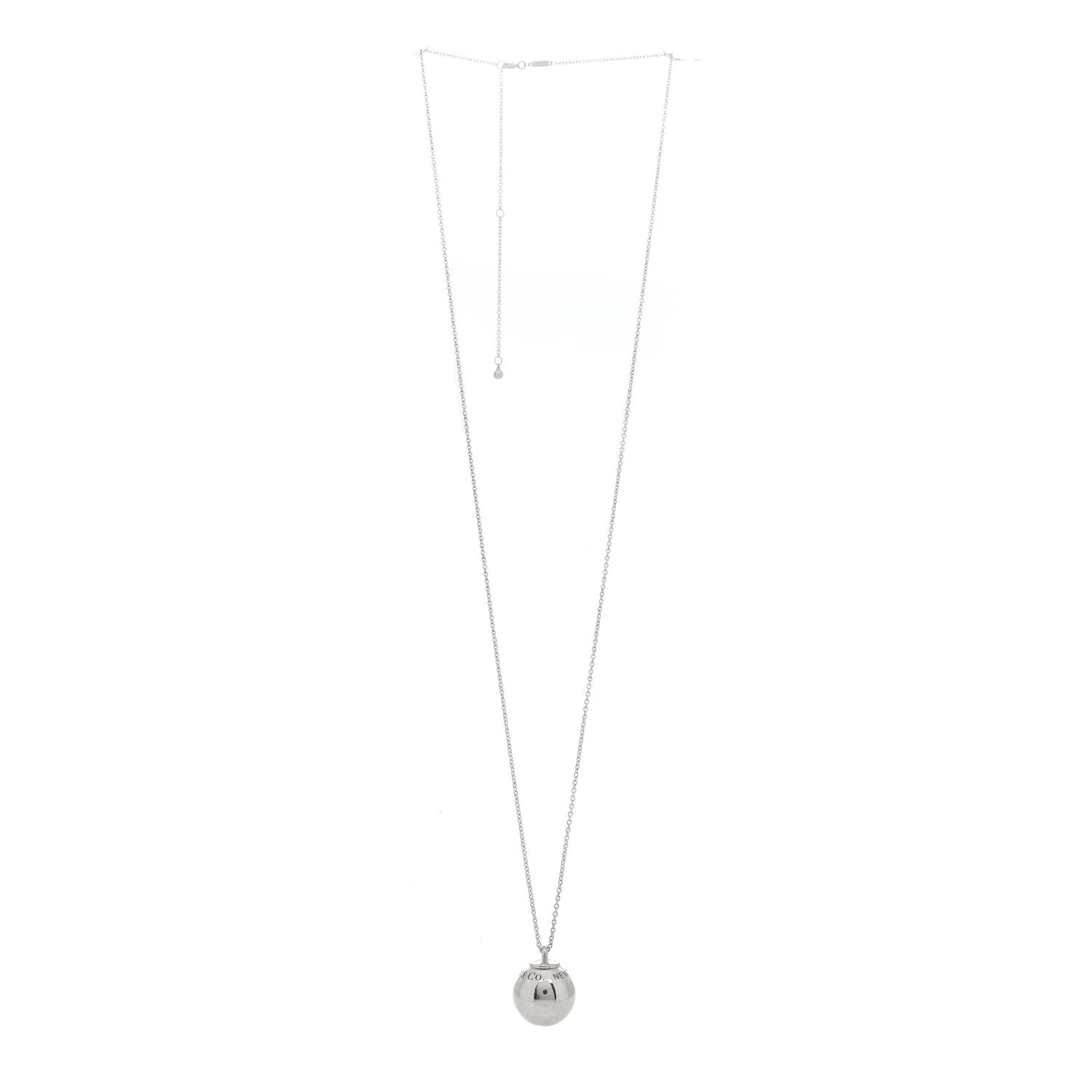 Tiffany Sterling Silver 19mm HardWear Ball Pendant Necklace 3 of 7
