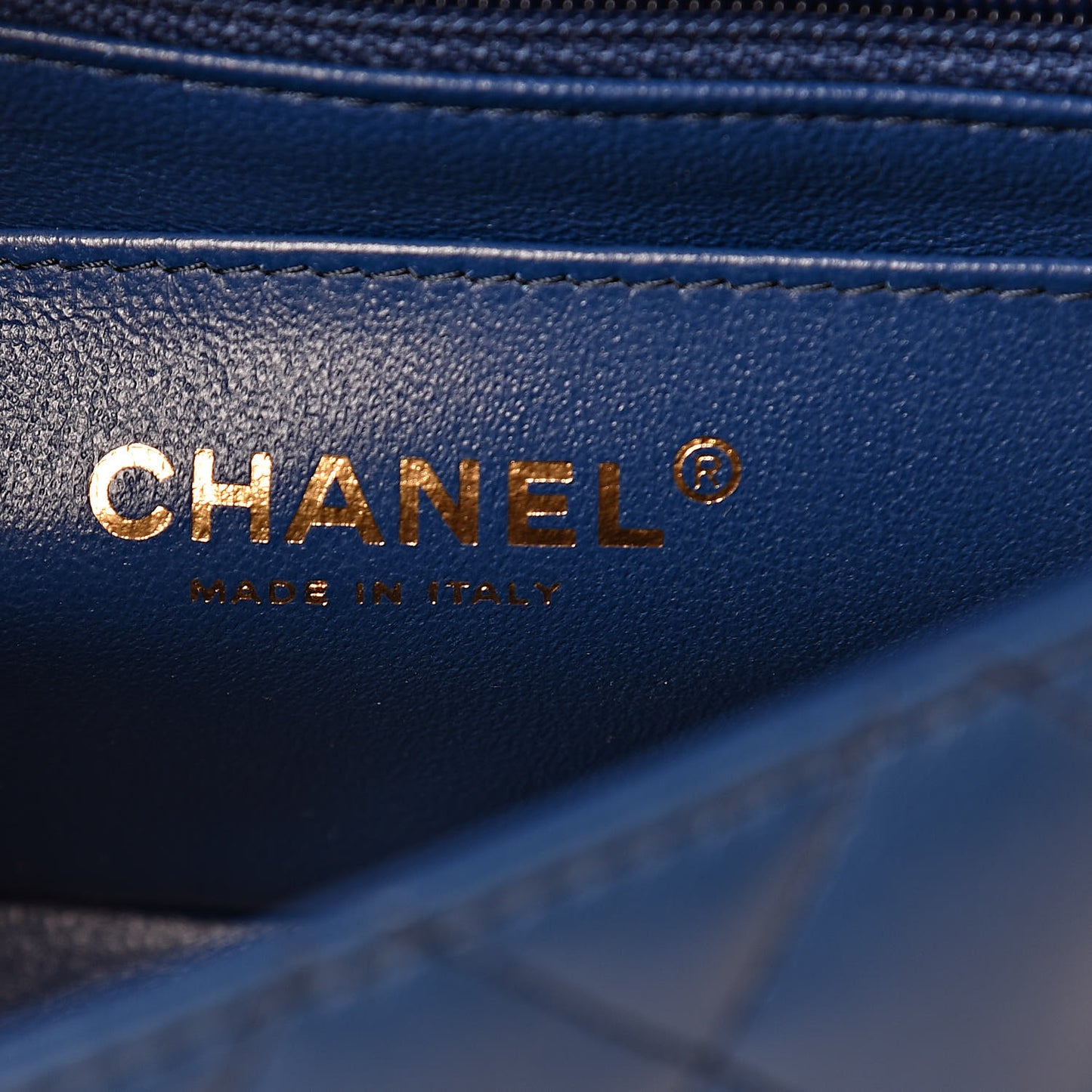 Lambskin Quilted Mini Rectangular Flap Blue
