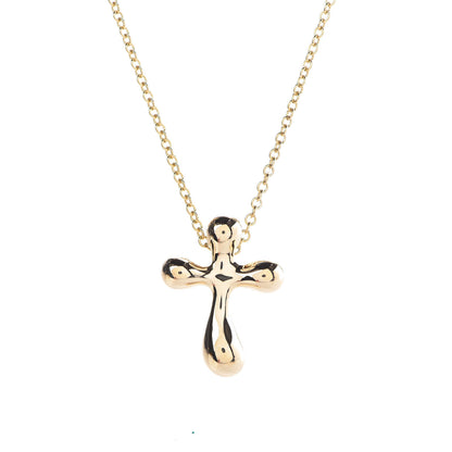 Tiffany 18K Yellow Gold 12mm Elsa Peretti Cross Pendant Necklace 4 of 6