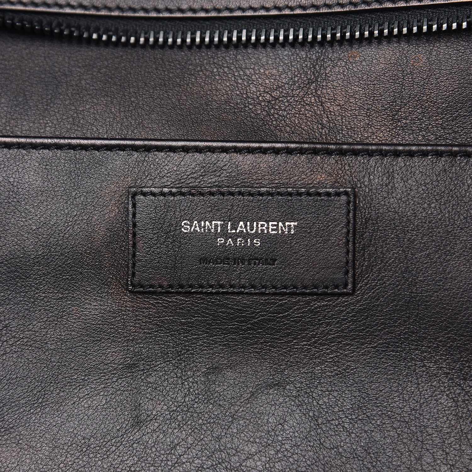 Saint Laurent Smooth Calfskin Crocodile Embossed Small Monogram Downtown Cabas Black 6 of 16