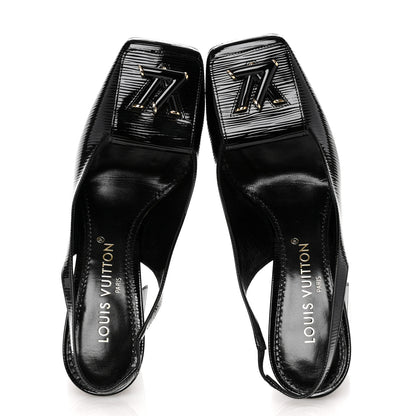 Louis Vuitton Electric Epi Shake Slingback Pumps 38.5 Black 2 of 10