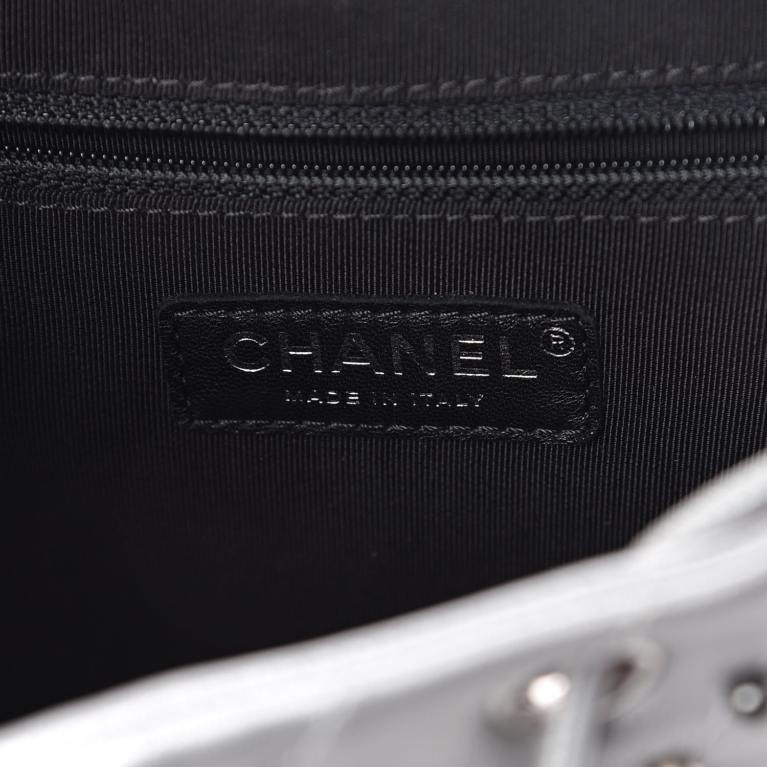 Chanel Metallic Lambskin Chevron Quilted Studded Stud Wars Backpack Silver 6 of 9