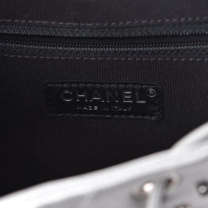 Chanel Metallic Lambskin Chevron Quilted Studded Stud Wars Backpack Silver 6 of 9