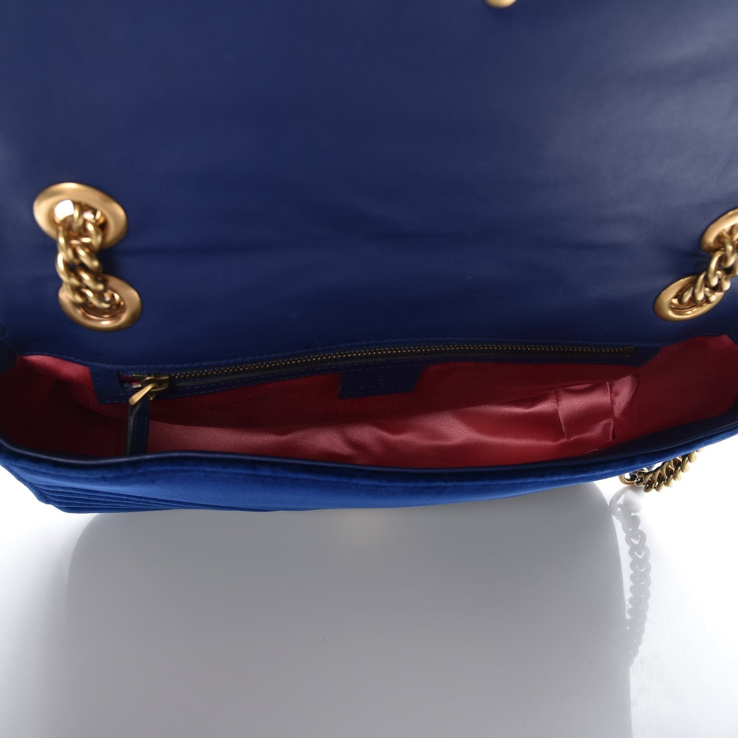 Velvet Matelasse Medium GG Marmont Shoulder Bag Cobalt Blue