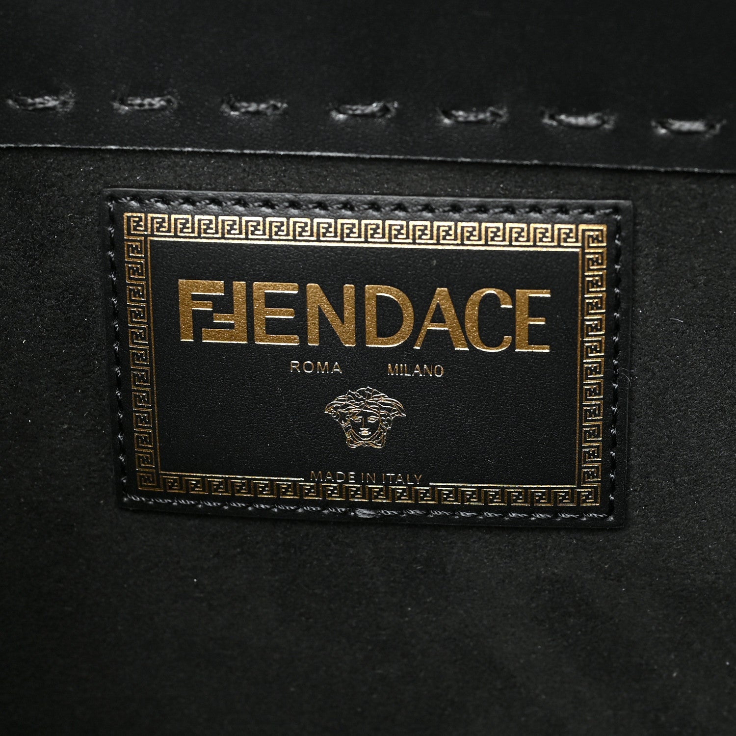 Fendi X VERSACE Calfskin Plexiglass Fendace Medium Fendi Sunshine Shopper Tote Black 6 of 9