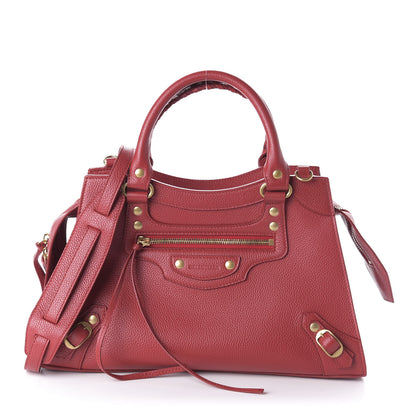 Balenciaga Grained Calfskin Neo Classic Gold Hardware S City Medium Red 1 of 9